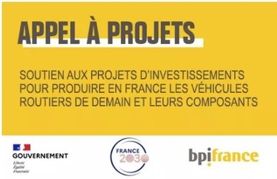 Appel à Projet BPI France : véhicules routiers de demain et leurs composants