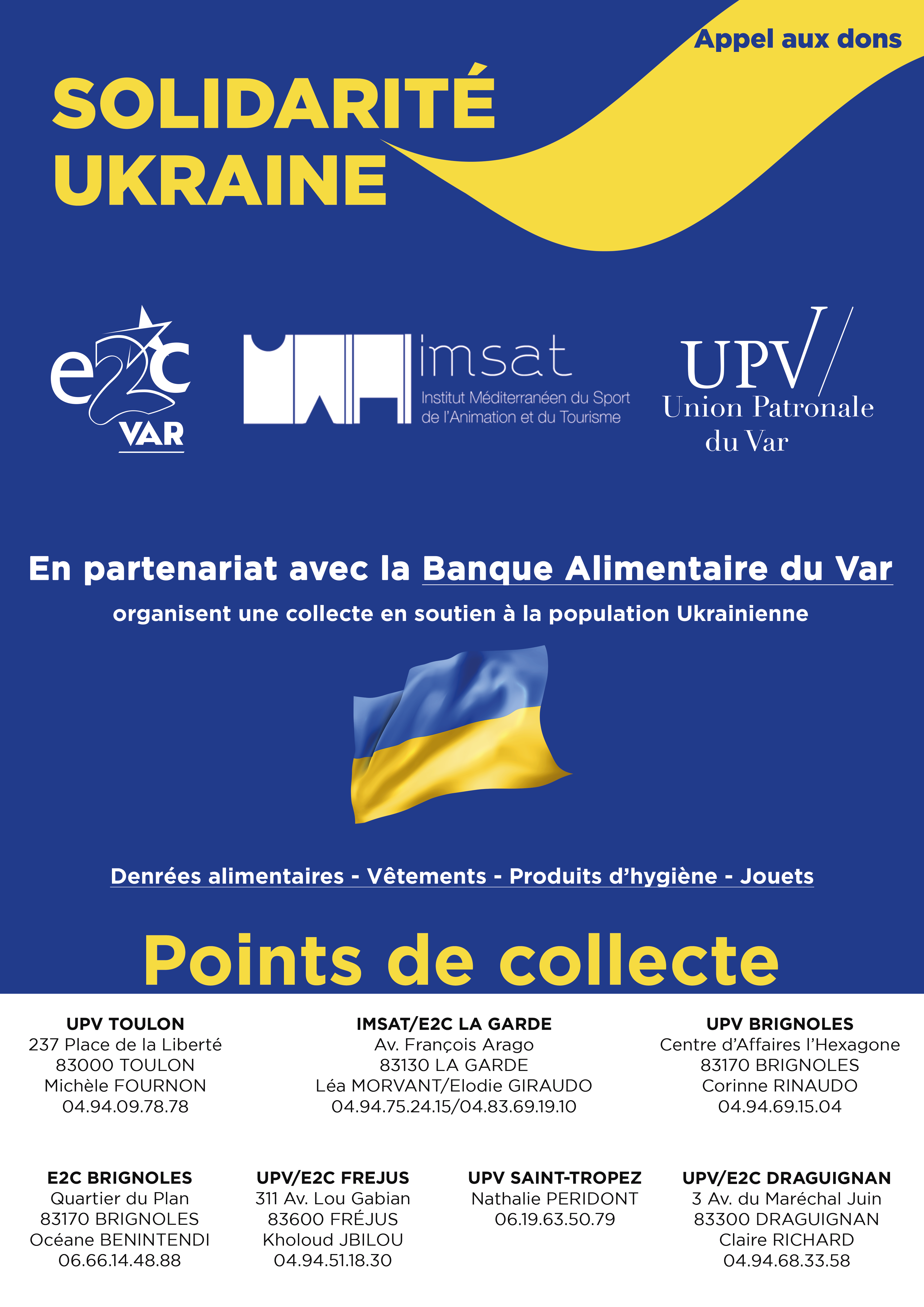 Affiche Appel aux dons Ukraine